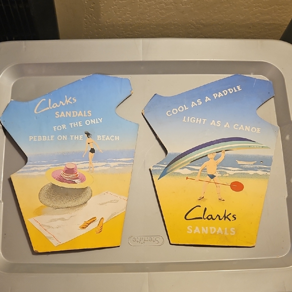 Clarks Store Countertop Shoe Display Signs